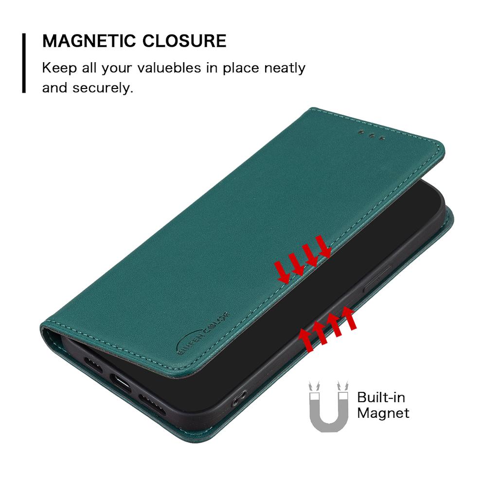 BINFEN COLOR BF18 For iPhone 16 Case Magnetic Closing PU Leather Card Holder Phone Cover