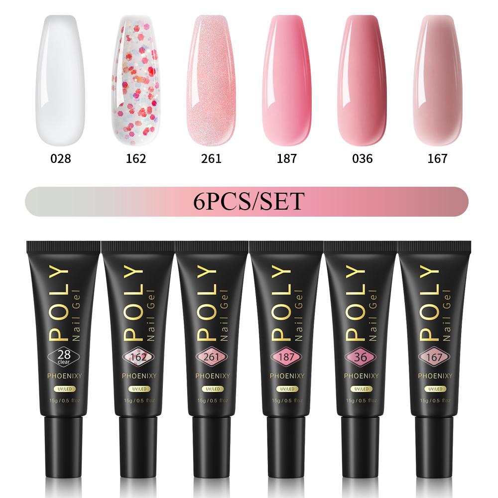 PHOENIXY 15 мл поли гель для ногтей маникюрный набор для наращивания пальцев акриловый гель нужна УФ светодиодная лампа для ногтей DIY салон нейл-арта для дома
