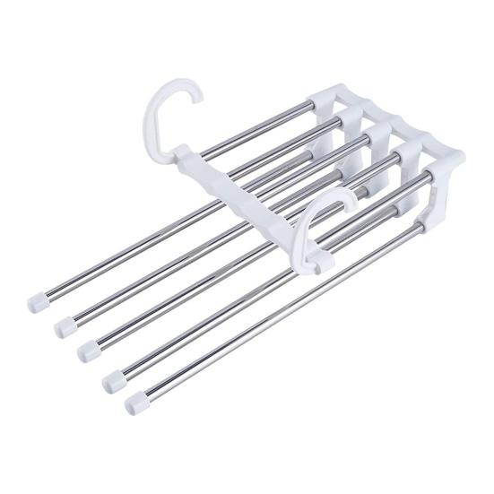 Вешалка для брюк, стойка для брюк, прочная несущая складная конструкция, противоскользящая, 5-слойная вешалка для одежды, держатель для шарфа, органайзер для гардероба