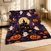Halloween Ghosts Pumpkins Coral Fleece Blanket Spooky Decor