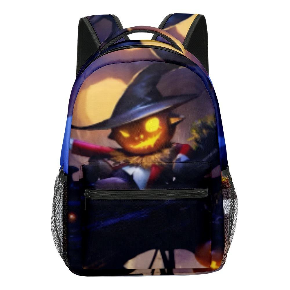 Cartoon Kpop Youthful School Bags Unisex Halloween Pumpkin Travel Bags 3D Print Oxford Waterproof Notebook Shoulder Backpacks