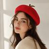 Red Apple Painter Hat Orange Shaped Knit Beret Japanese style Fruit Beret  Autumn and Winter Warmth