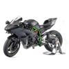 1/9 Scale Kawasaki H2R Metal Motorcycle Model Static Ornaments Simulation Sound & Light Diecast Car Children's Toy Car Birthday