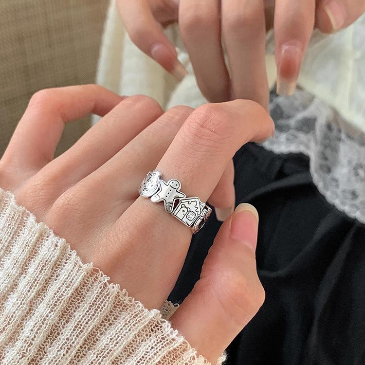 Trendy Minimalist Korean Vintage Stacking Rings for Women - Influencer-Approved Light Luxury Style.