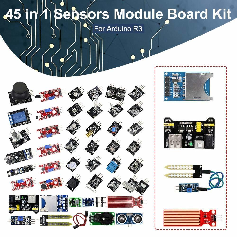 Aokin 45 in 1 Starter Kit for Arduino Modules and Sensors