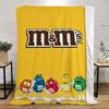 Смешное одеяло M&M's для диванов Роскошное постельное белье Пляжное полотенце Покрывала для кровати Персонажи Пушистое Клетчатое Домашний интерьер Плед На колени Мягкое Для сна