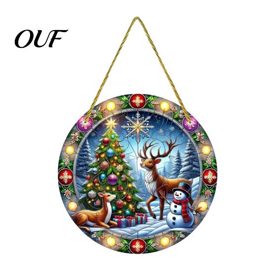Acrylic Hanging Decorations Christmas Tree Ornaments, Festive Pendants with Lanyard for Ornaments Holiday Party Home Decoration, Indoor Scene