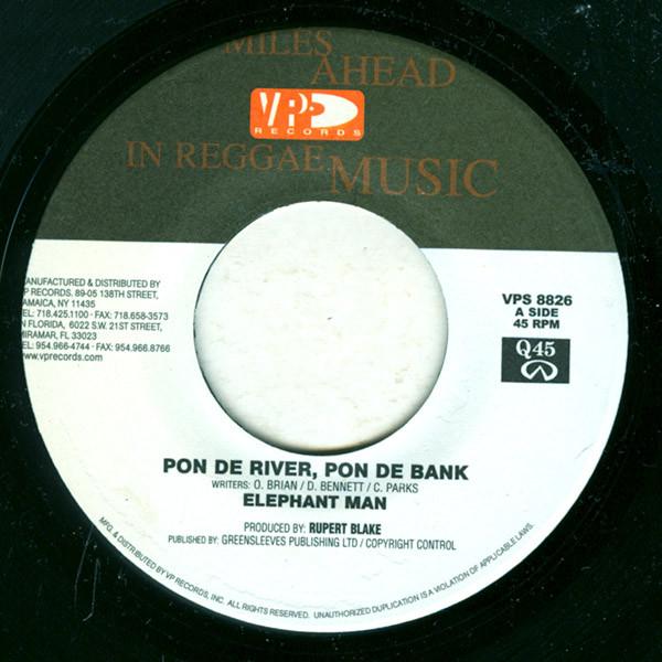 Пластинка 7 дюймов ELEPHANT MAN Pon De River Pon De Bank VPS8826 VP Records 2002 США Регги Ска Даб Б/у