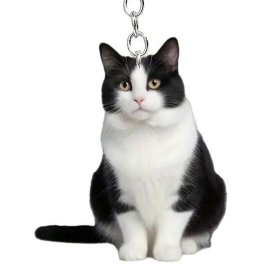 Брелок для ключей в виде кошки, двухсторонний, 2D, плоский, акриловый, подвесной, для питомца, украшение, похожее на брелок для ключей в виде кошки