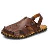 Летние мужские удобные сандалии дышащие слипоны уличная пляжная обувь для мужчин модные трендовые взрослые повседневные кожаные сандалии