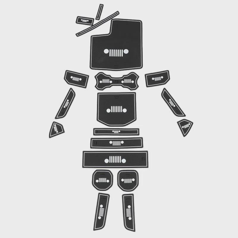 Для Wrangler JL 2018-2023 Автомобильные резиновые коврики для салона Автомобильные аксессуары в стиле Красный и белый