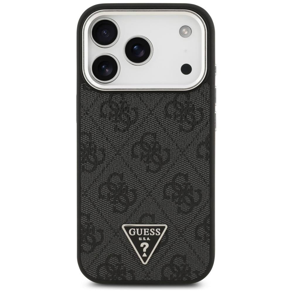 Guess 4G Triangle Logo MagSafe case for iPhone 17 Pro black silver