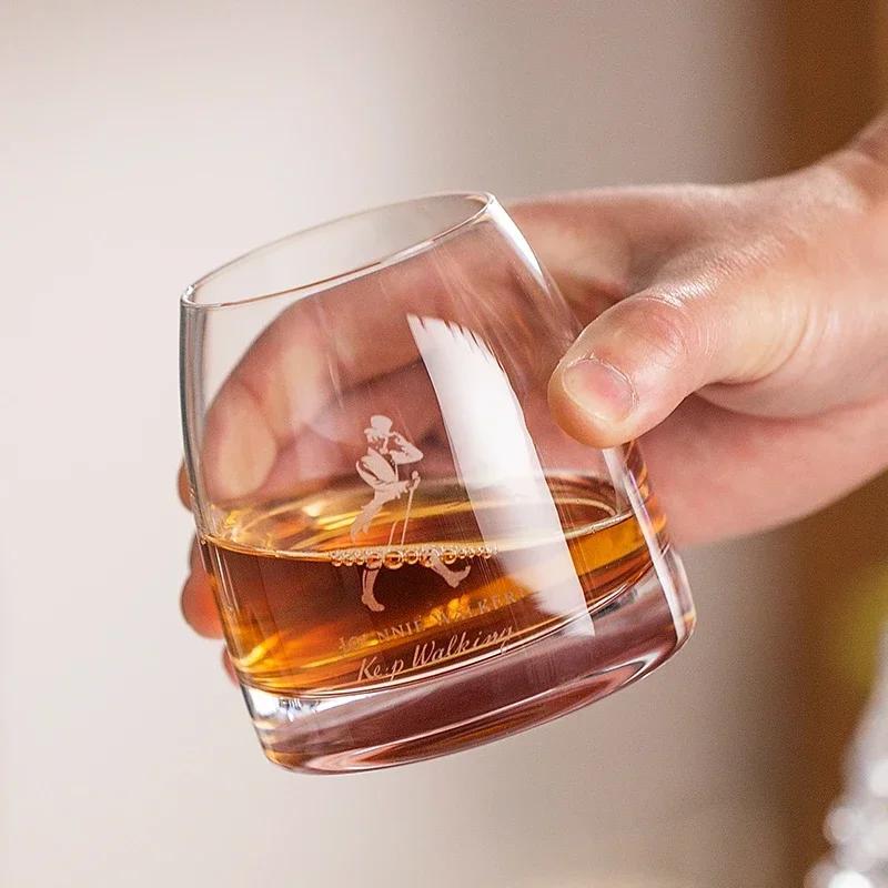 Johnnie Walker Whiskey Set Glasses of 2, OZ 10 Whiskey Glasses, Glasses Rocks for Scotch, Liquor Vodka, Bourbon, Whiskey Gifts