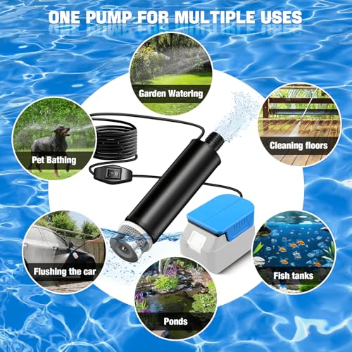 Cordless Submersible Water/Oil Pump Adapter Compatible with Makita 18V Batteries, 120W 12V Water Transfer Pump, Oil Suction Pump, Oil Gun, Portable El