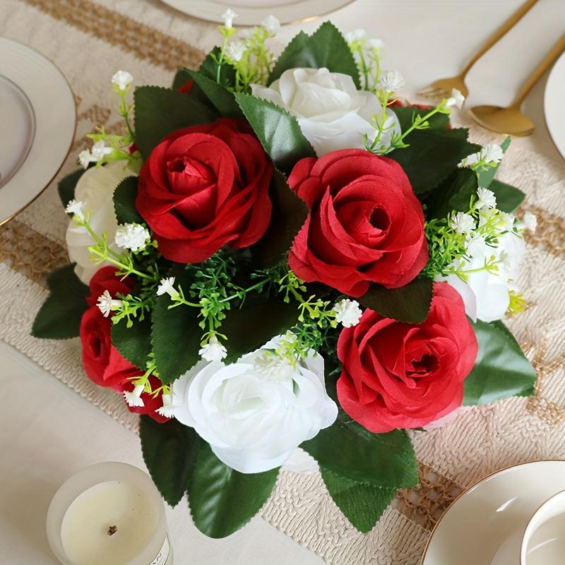 2Pcs Artificial Flower Wreath, New Year Decoration, Wedding Scene Props, Floral Arrangement Ornament, Table Party Home Decor, Fake Flowers, Hotel