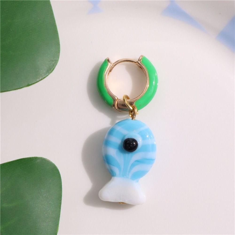 Эмалевые серьги-рыбки в виде морских звезд, серьги-кольца с губами, милые подвески, застежка для ушей, вечеринка