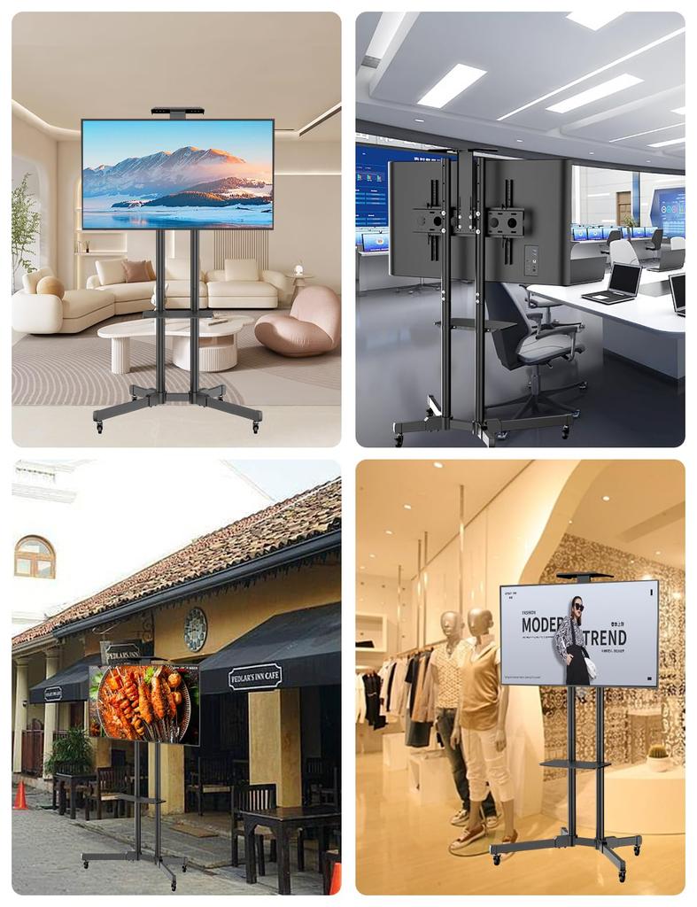 FORGING MOUNT TV Stand with TV Compatible with Inch TV Stand High Double Column Height with Load Capacity Up To 50kg Space for Home Commercial Display