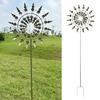 Yousheng Metal Windmill Rustproof Corrosion Resistant Simple Installation Decorative 3D Kinetic Wind Spinner Colorful Pinwheel Garden Ornament