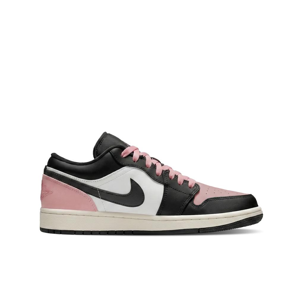 Jordan Air Jordan 1 Устойчивые к истиранию Низкие Скейтбордические кроссовки Унисекс Черный Белый Розовый 553560-081(Команда577-)