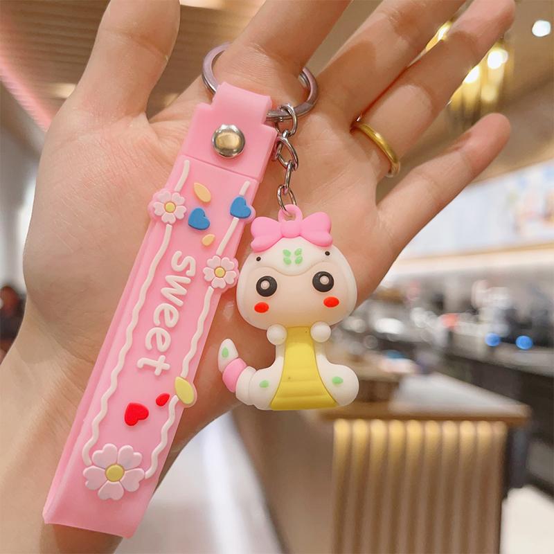 2025 год Креативный кулон в виде змеи со знаком зодиака брелок для ключей с надписью «Счастливый брелок», подвески для рюкзака, украшения для автомобиля, подарочные украшения