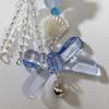 Y2K Phone Charm Blue Bow Star Keychain Beaded Pendant Kawaii Keychain Anti-Lost Bag Chain Cute Accessory for Girls Women Jewelry