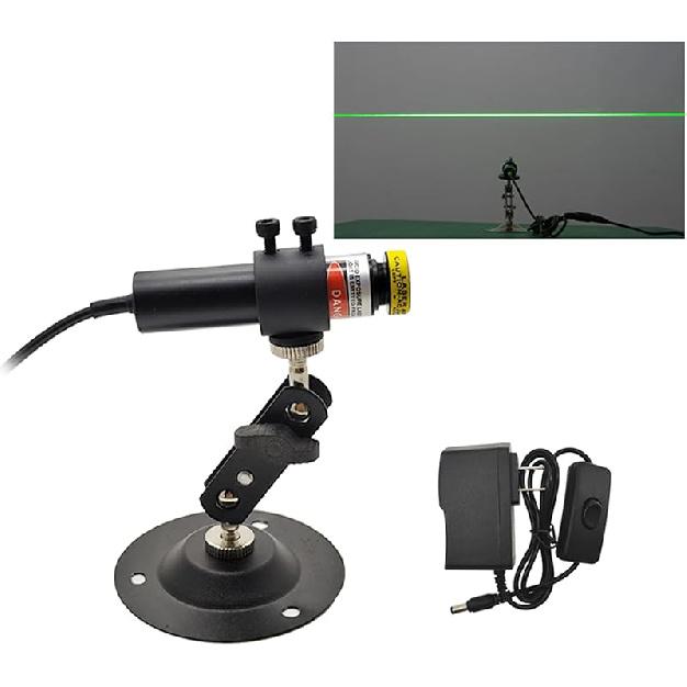 532 нм Фокусируемый Зеленый Генератор Проектор Линейный Модуль для Лесопилки Деревообработки Болотный Дом с Привидениями 18 мм (Регулируемый класс IIIr 5 В с адаптером, креплением и