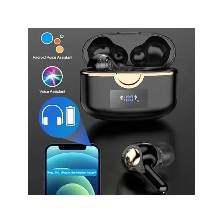 Headphones Bluetooth 5.0 Wireless Bass Stereo Over Ear Earbuds ENC Noise Cancelling Mic with Earhooks 48H Playback LED Display