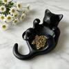 3D-печатный sculpted черный кот поднос милый котенок ювелирные изделия безделушка блюдце с полым животом настольный декоративный держатель для колец для сережек браслетов ожерелий