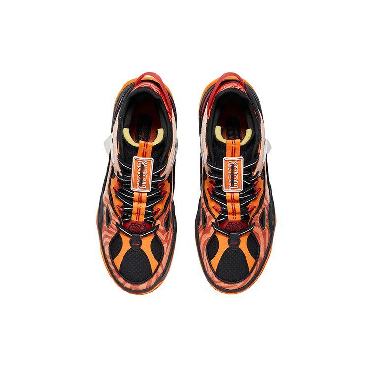 Li Ning CF Flash Star Retro Casual Low-Top Sneakers Limited Edition Year Of The Tiger Women Sneakers Black Orange AGCS132-1
