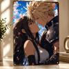 Cloud and Tifa Embrace Personalized D Textured Metal Poster Wall Art Tinplate Sign for Bedroom Decorations Office Decor Room
