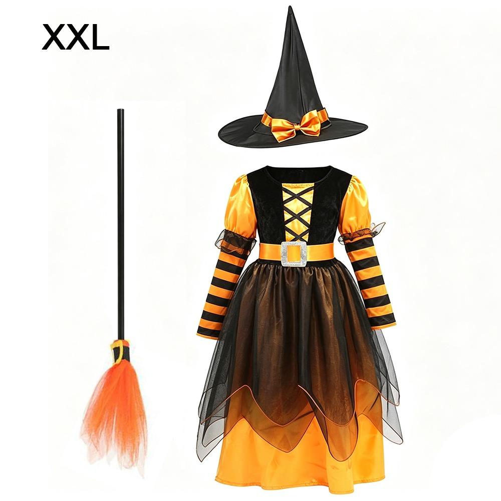 With Hat Witch Costume Dress Makeup Ball Kids Cosplay Dress Halloween Costume Clothes For Toddlers
