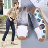 Women Shoes Ballet Summer Flower Print Women Shoes Genuine Leather Loafers Ladies Flats Shoes Woman