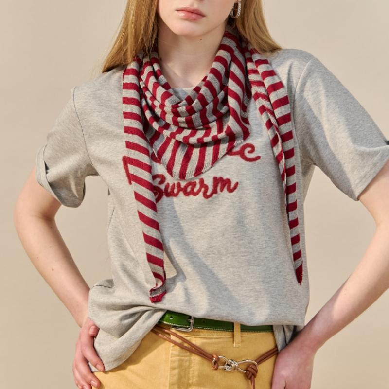 Maxza STripe Scarf SeT T shirT zf05qT002na