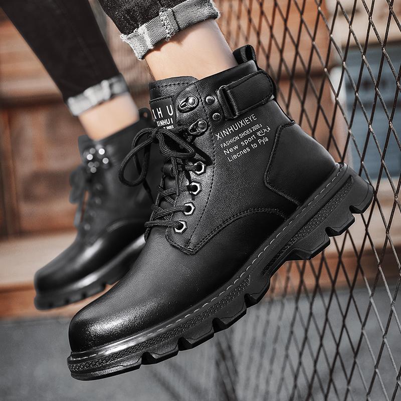 Fashion Ankle Boots For Men Black Street Style Boots Men Trend Korean British Style Boots Men Outdoor Casual Shoes Sneakers Men