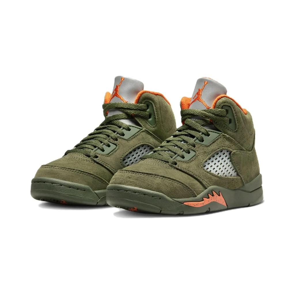 Детские кроссовки Air Jordan 5 Retro PS Olive 2024 Green Army-Oliv Solar-Orange 440889-308