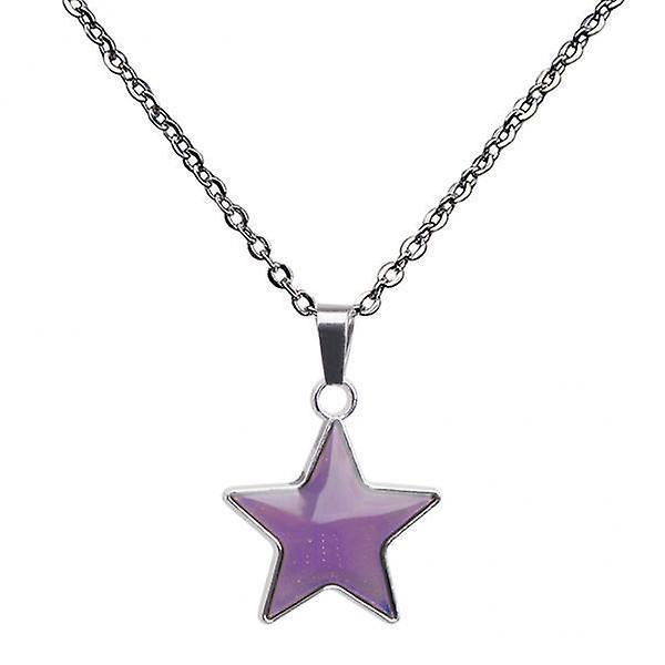 4xFive Point Star Pendant Temperature Change Color Mood Necklace Blank