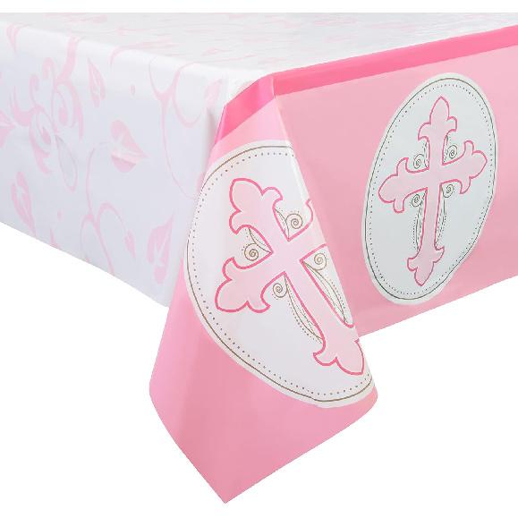 ROYAL BLUEBONNET Blue Baptism Tablecloth -Set of 2- Baptism Party Decorations for Boys, Easter Tablecloth Plastic for 6 or 8 Foot Table, First