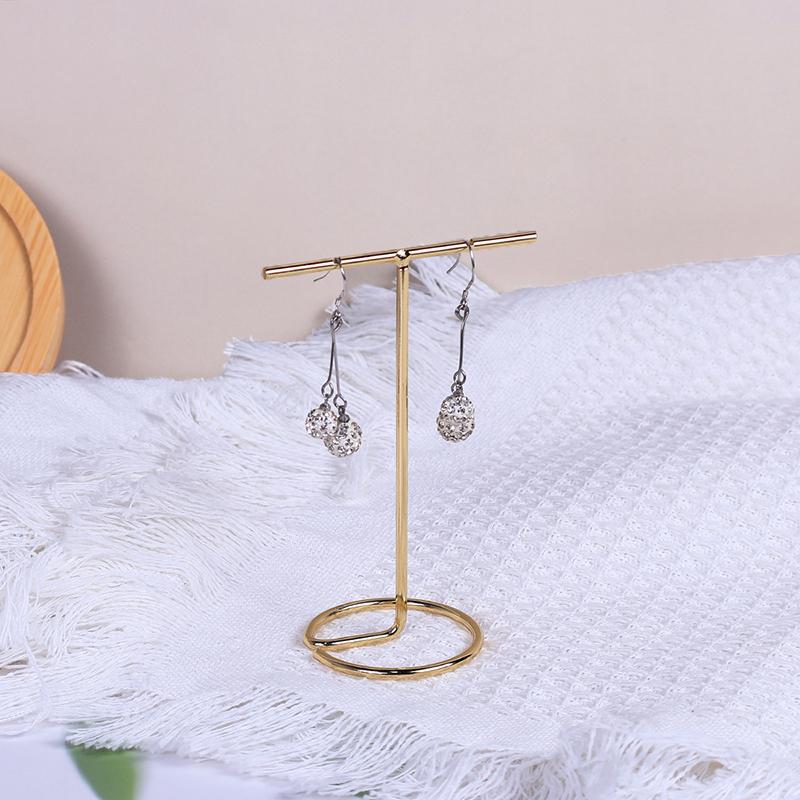 Jewelry Display Rack Metal T-Shaped Earrings Necklace Storage Holder Stand Show Charms Universal Professional Showcase