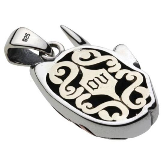 [Сенот] Подвеска Маска Хання Тэнко с японским узором [Серебро 925 пробы Серебряный аксессуар] p0628