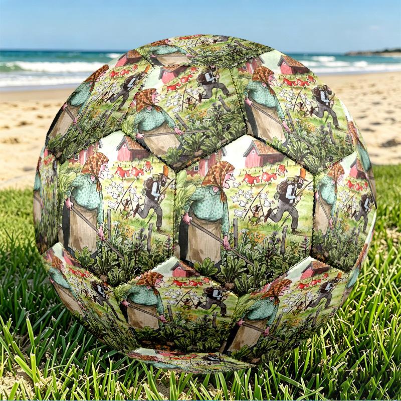 Pettersson und Findus Print Size 5 Soccer Ball, PU Wear Resistant Football for Match Training and Daily Practice, Birthday Gift for Soccer Fans