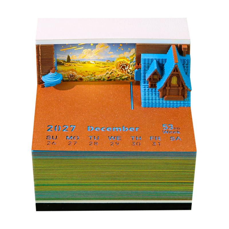 3D Tear-away LED Desk Calendar 2027 Stay Organized with Innovative Design