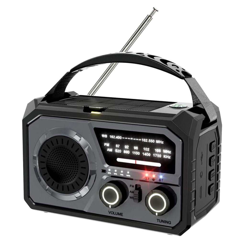 16000mAh Hand Crank Emergency Radio Wireless Hand Crank Weather Radio NOAA/AM/FM Portable Solar