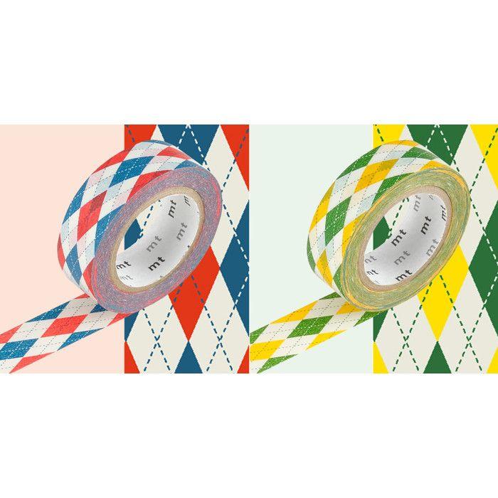 Masking Tape - Masking Tape MT damier argyle - red x green