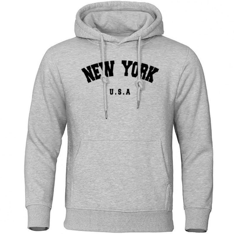 New York Graphic Print Hoodie Unisex Casual Streetwear Sweatshirt Teens Adults