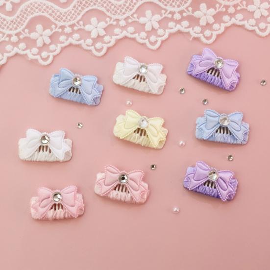 Yousheng Bow Tie Rhinestone Decor Dog Hairpin Medium Dog Cat Barrette Pet Headwear