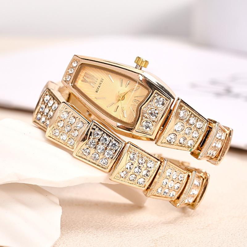 Snake Bracelet Watches for Women Elegant Wrap Around Bangle Wristwatch Fashion Jewelry Style Quartz Watch Cuff Watch for Gift