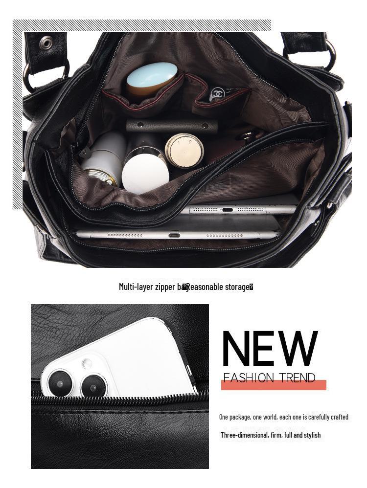 2023 Новая женская плиссированная сумка большой емкости, универсальная сумка через плечо.