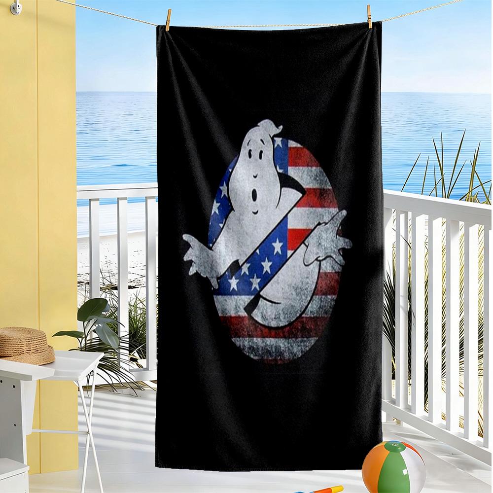 Ghostbusters Beach Towel Super Soft & Absorbent Comfortable Lightweight Suitable for Swimming, Gym, Camping, Yoga Vacation