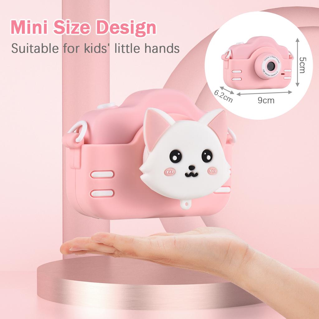 Mini Cartoon Kids Digital Camera 1080P Digital Video Camera for Kids Dual Lens 2.0 Inch IPS Screen