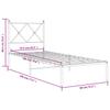Metal Bed Frame with Headboard Black 75 x 190 cm